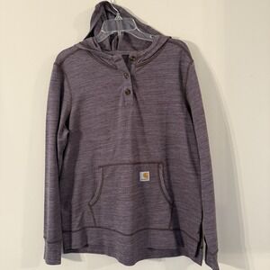 Carhartt Norwalk Hoodie Henley Womens‎ XL Gray Long Sleeve Pullover Shirt